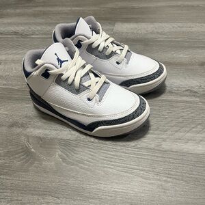 Jordan Kids White and Blue Sneakers